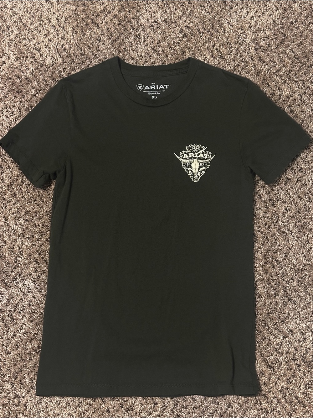 Ariat Men’s XS Black Bull Skull Graphic T-Shirt Buckle Exclusive